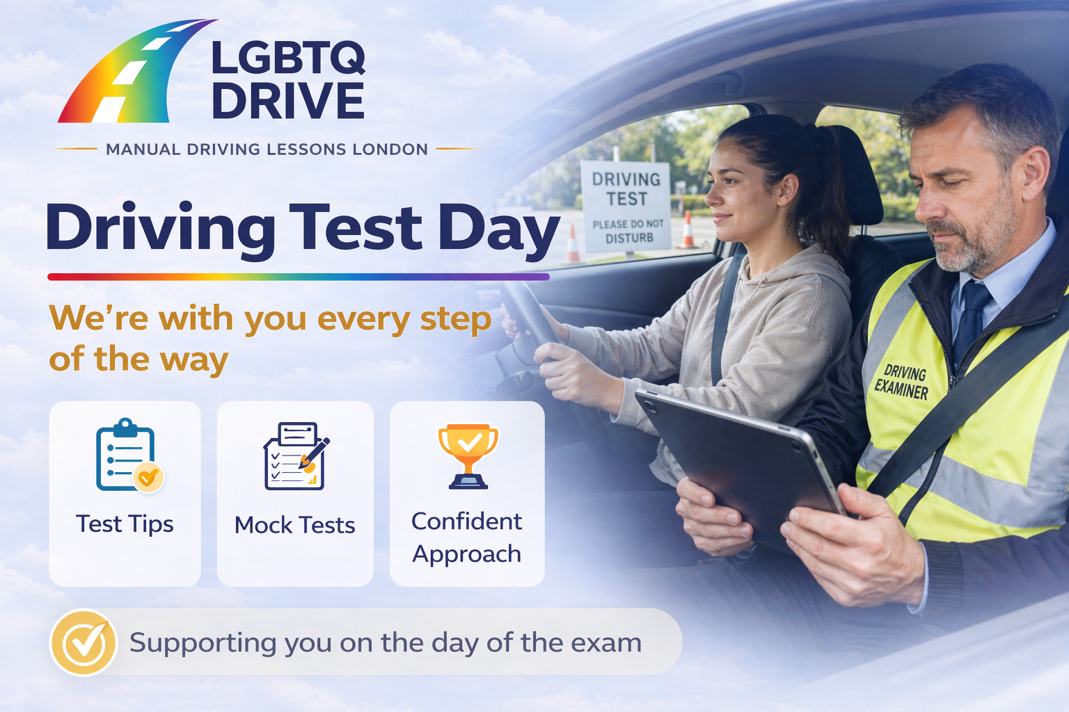 Driving test day London manual driving instructor