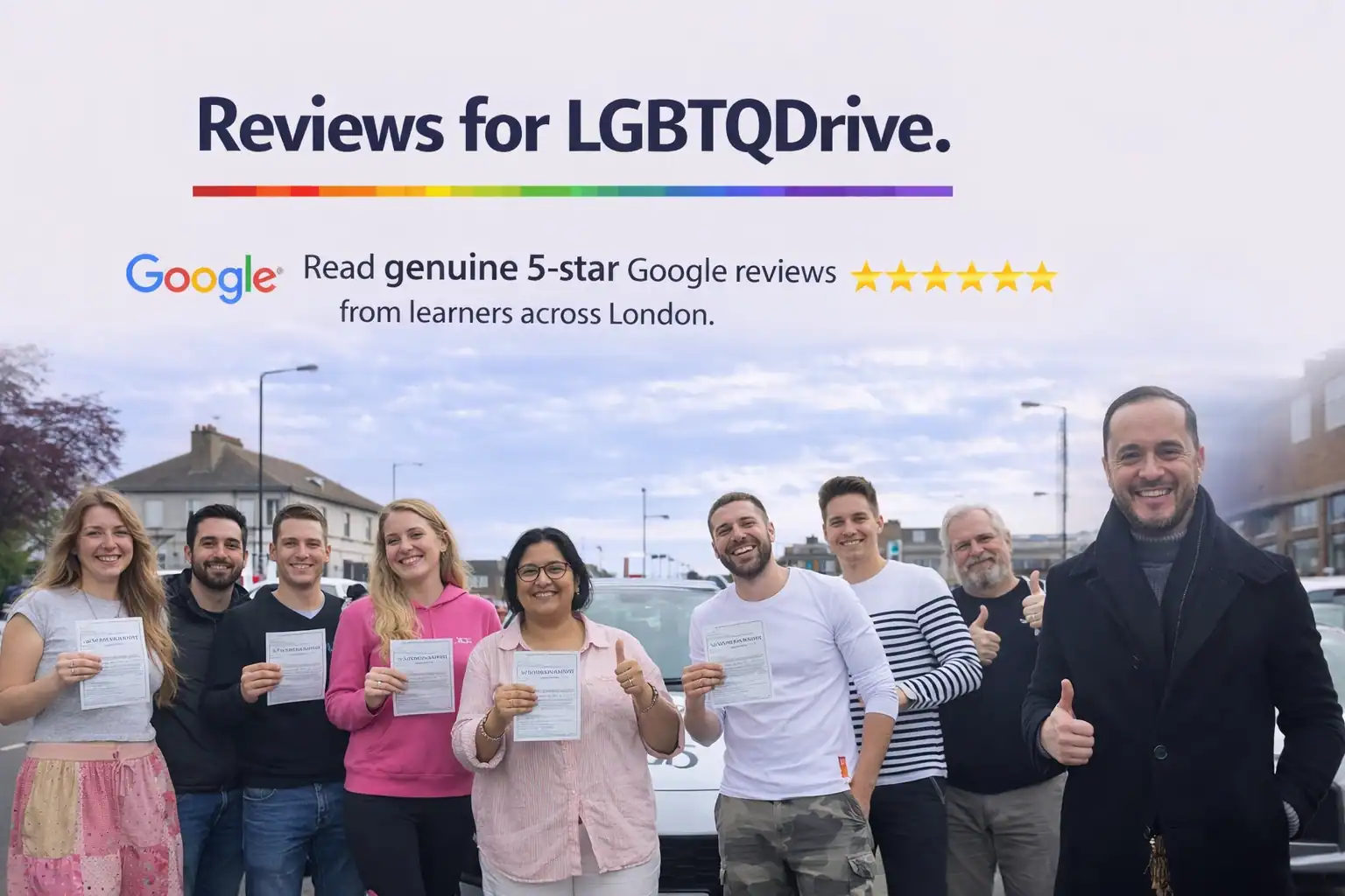 Driving lesson reviews London 5 star Google reviews for LGBTQDrive